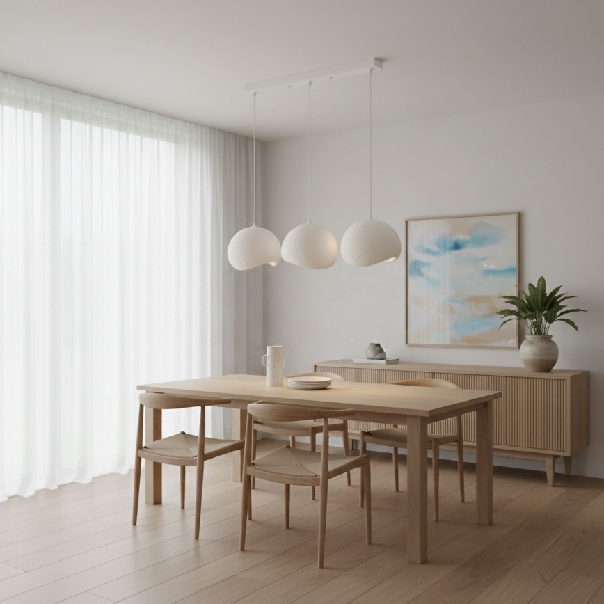 Brilagi - Viseča svetilka na jeklenem kablu WABI SABI 3xE27/40W/230V bela