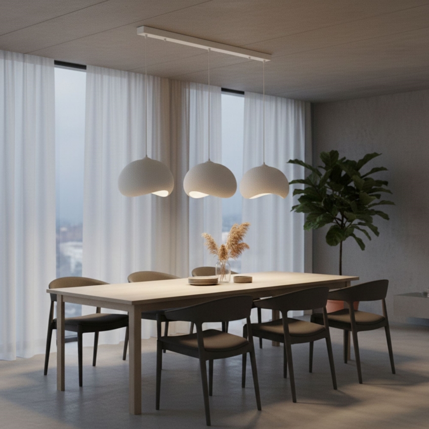 Brilagi - Viseča svetilka na jeklenem kablu WABI SABI 3xE27/40W/230V bela