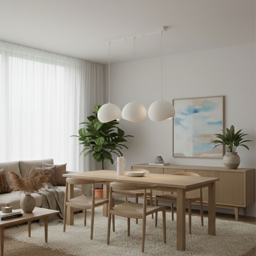 Brilagi - Viseča svetilka na jeklenem kablu WABI SABI 3xE27/40W/230V bela