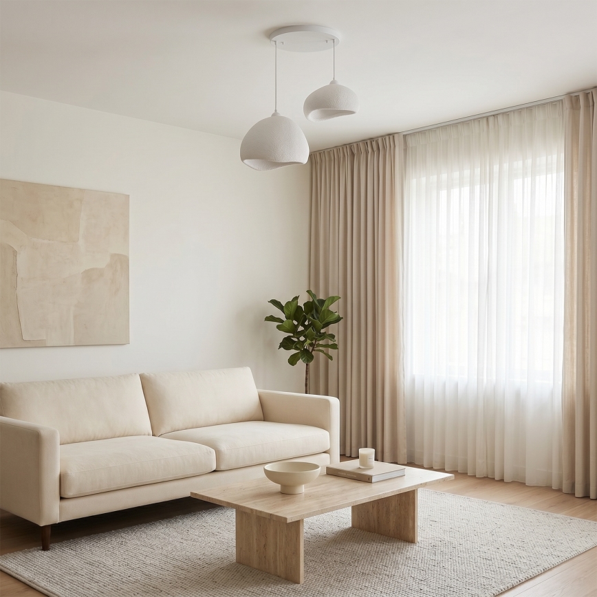 Brilagi - Viseča svetilka na kabel WABI SABI 2xE27/40W/230V premer 70 cm bela