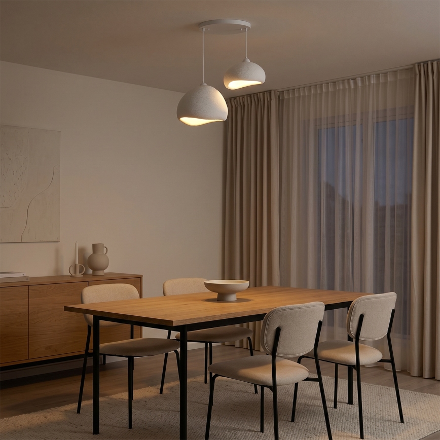 Brilagi - Viseča svetilka na kabel WABI SABI 2xE27/40W/230V premer 70 cm bela