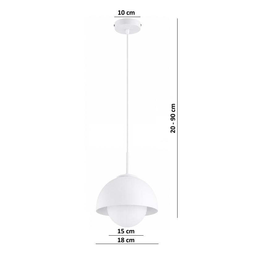 BRILAGI - Viseča svetilka na kabelu COSMO 1xE27/60W/230V, premer 18 cm, bela