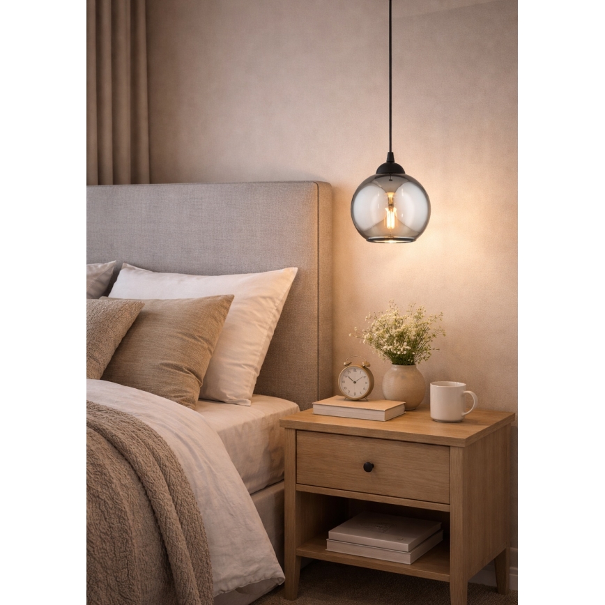 Brilagi - Viseča svetilka na kablu 1xE27/60W/230V črna/dimno siva