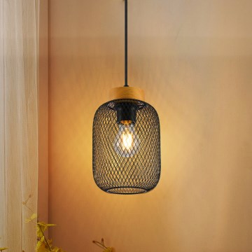 Brilagi - Viseča svetilka na kablu BASKLITE 1xE27/15W/230V kavčukov les/črna