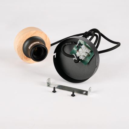 Brilagi - Viseča svetilka na kablu BASKLITE 1xE27/15W/230V kavčukov les/črna