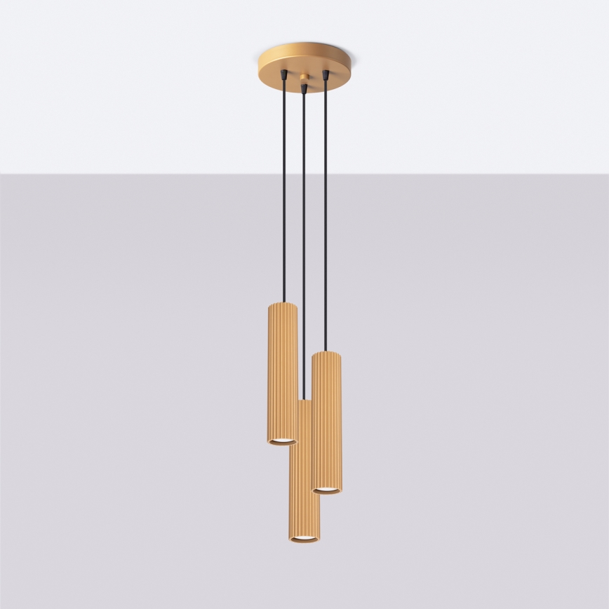 Brilagi - Viseča svetilka na kablu CRESTO 3xGU10/10W/230V zlata