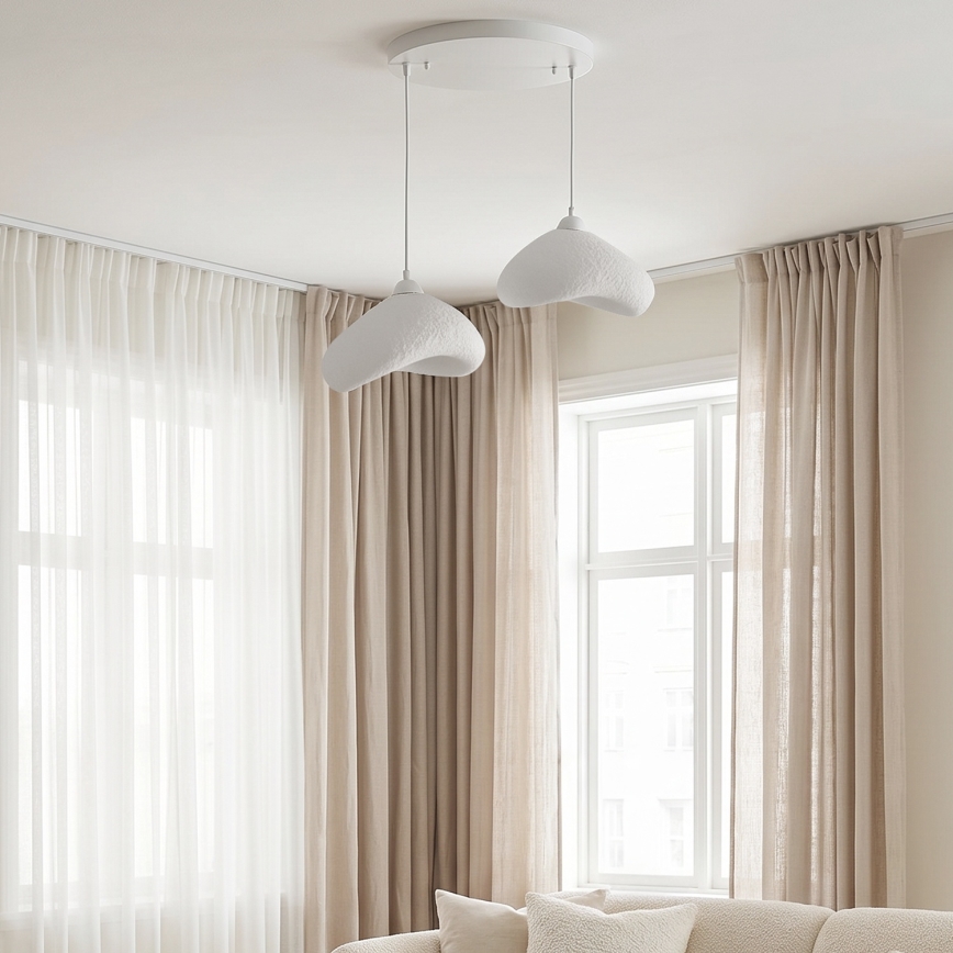 Brilagi - Viseča svetilka na kablu WABI SABI 2xE27/40W/230V, premer 45 cm, bela