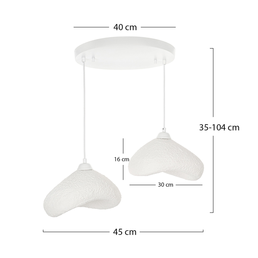 Brilagi - Viseča svetilka na kablu WABI SABI 2xE27/40W/230V, premer 45 cm, bela