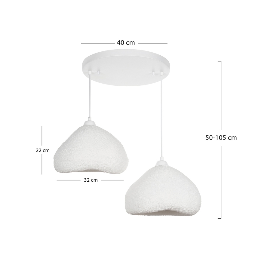 Brilagi - Viseča svetilka na kablu WABI SABI 2xE27/40W/230V, premer 45 cm, bela