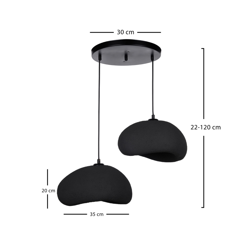 Brilagi - Viseča svetilka na kablu WABI SABI 2xE27/40W/230V, premer 60 cm, črna
