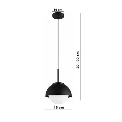 BRILAGI - Viseča svetilka na vrvici COSMO 1xE27/60W/230V premer 18 cm črna