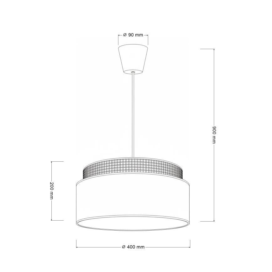 Brilagi - Viseča svetilka na vrvici PADOVA 1xE27/60W/230V Ø 40 cm kremna