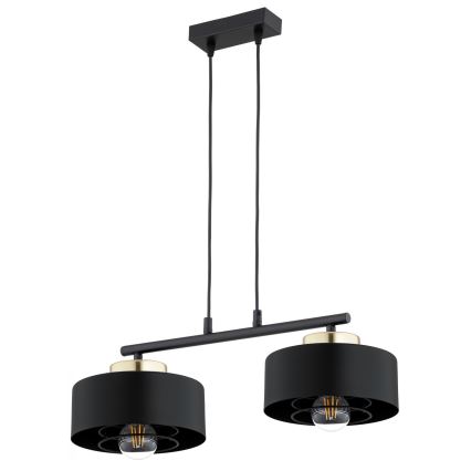 Brilagi - Viseča svetilka na vrvici SPRING 2xE27/60W/230V črna/zlata