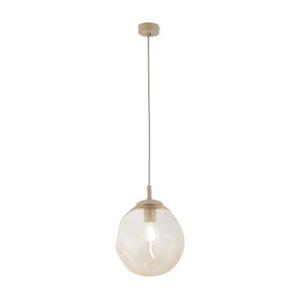 Brilagi - Viseča svetilka na vrvici VULCANO 1xE27/15W/230V premer 25 cm bež/dimna bež