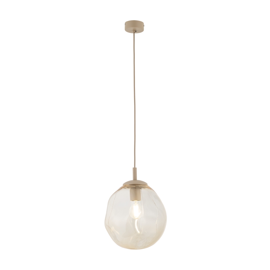 Brilagi - Viseča svetilka na vrvici VULCANO 1xE27/15W/230V premer 25 cm bež/dimna bež
