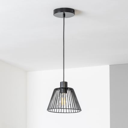Brilagi - viseči LED lestenec na kablu CERIA WIRE 1xE27/40W/230V, premer 21 cm, črna