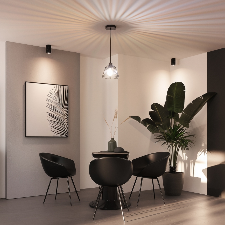 Brilagi - viseči LED lestenec na kablu CERIA WIRE 1xE27/40W/230V, premer 21 cm, črna