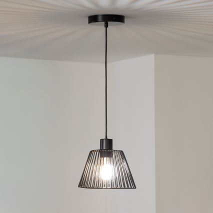 Brilagi - viseči LED lestenec na kablu CERIA WIRE 1xE27/40W/230V, premer 21 cm, črna