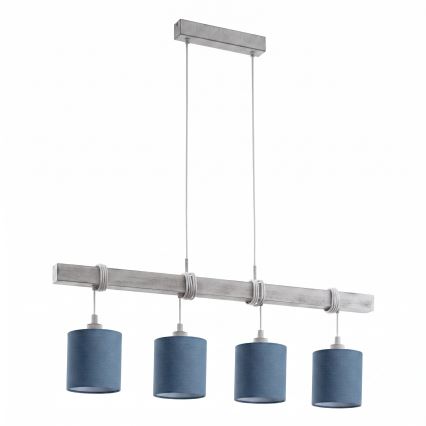 Brilagi - viseči LED lestenec na kablu NUBILA 4xE27/60W/230V siva/temno modra