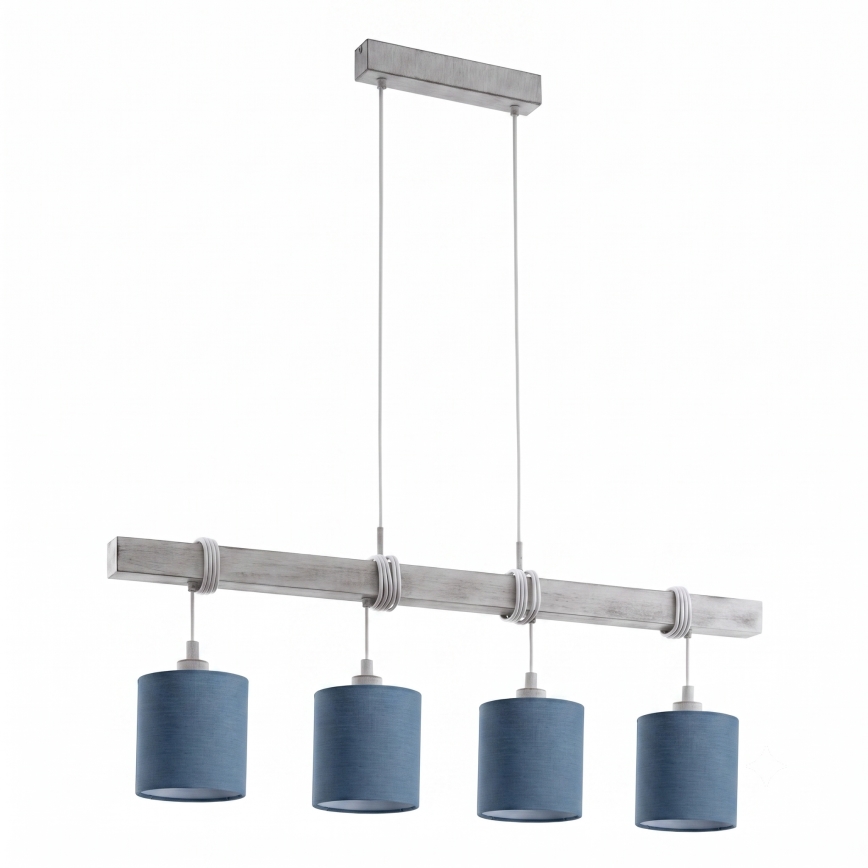 Brilagi - viseči LED lestenec na kablu NUBILA 4xE27/60W/230V siva/temno modra