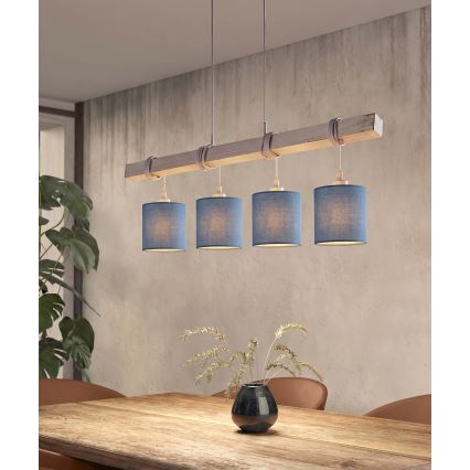 Brilagi - viseči LED lestenec na kablu NUBILA 4xE27/60W/230V siva/temno modra