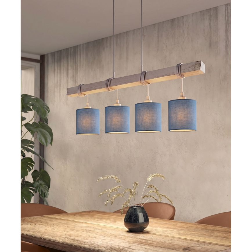 Brilagi - viseči LED lestenec na kablu NUBILA 4xE27/60W/230V siva/temno modra