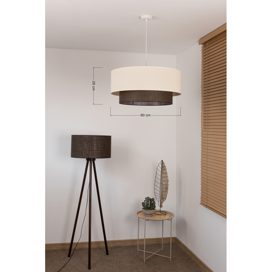 Brilagi - viseči LED lestenec na vrvici BOHO STYLE 3xE27/15W/230V premer 60 cm kremna/rjava