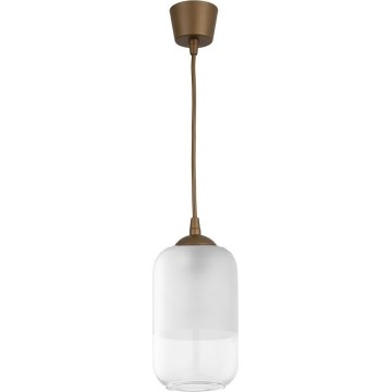 Brilagi - Viseči LED lestenec RETRO GLASS 1xE27/60W/230V premer 14 cm rjava/bela