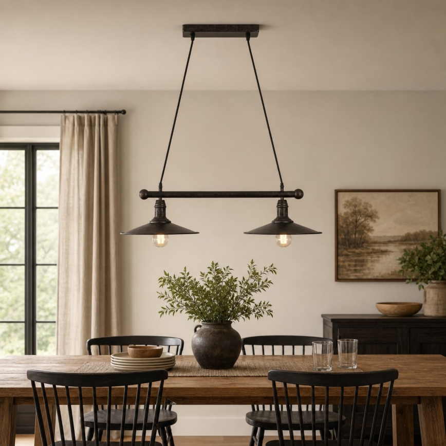 BRILAGI - Viseči lestenec FORGE na vrvici 2xE27/60W/230V, rjav