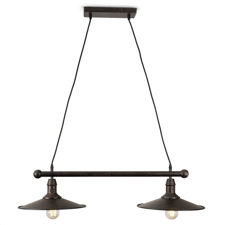 BRILAGI - Viseči lestenec FORGE na vrvici 2xE27/60W/230V, rjav