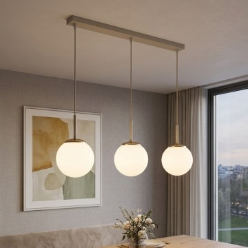 Brilagi - Viseči lestenec MILO 3xE27/60W/230V bež/zlata