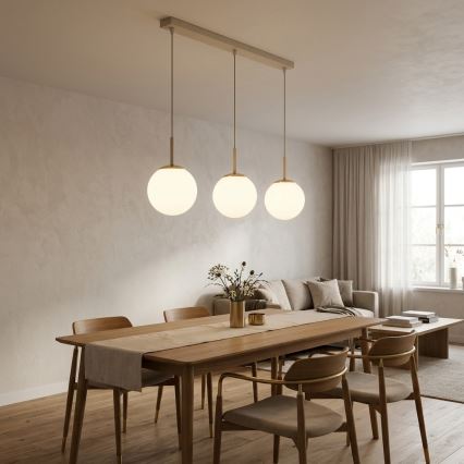 Brilagi - Viseči lestenec MILO 3xE27/60W/230V bež/zlata