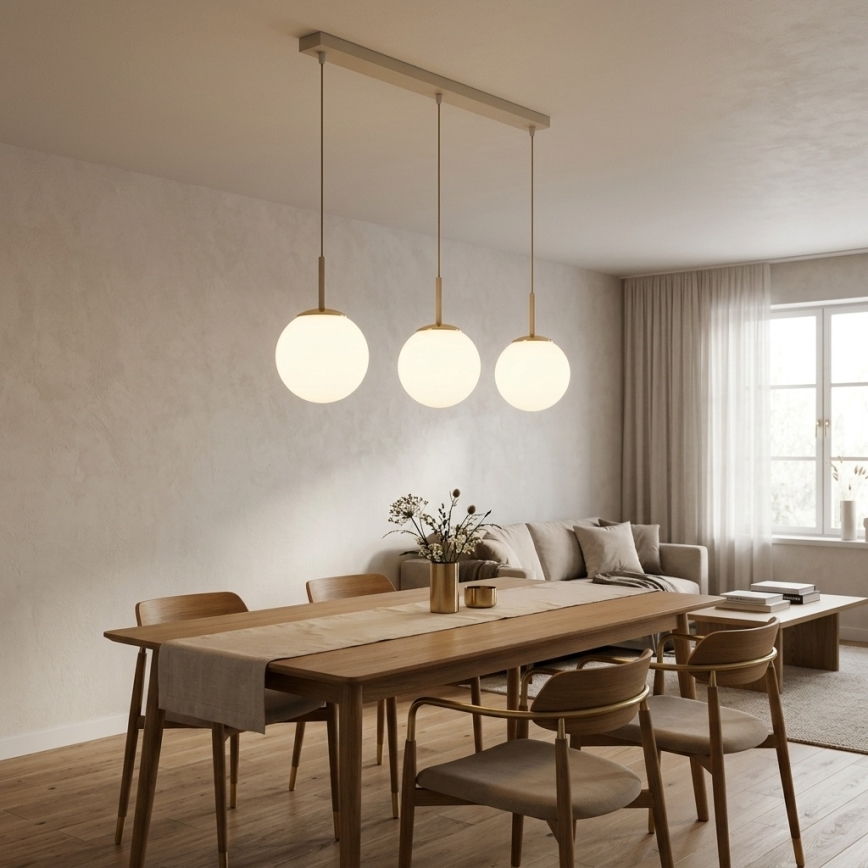 Brilagi - Viseči lestenec MILO 3xE27/60W/230V bež/zlata