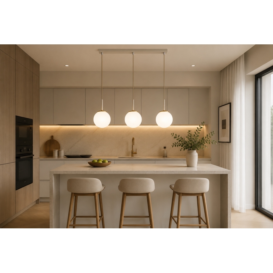 Brilagi - Viseči lestenec MILO 3xE27/60W/230V bež/zlata