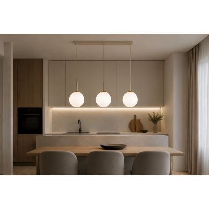 Brilagi - Viseči lestenec MILO 3xE27/60W/230V bež/zlata