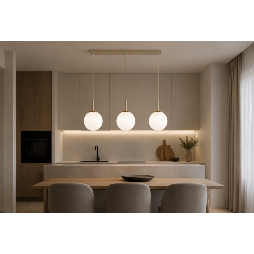 Brilagi - Viseči lestenec MILO 3xE27/60W/230V bež/zlata