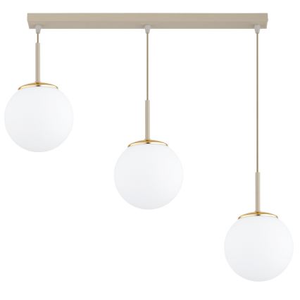 Brilagi - Viseči lestenec MILO 3xE27/60W/230V bež/zlata