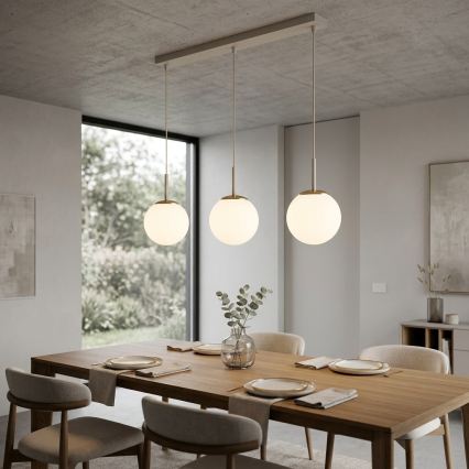 Brilagi - Viseči lestenec MILO 3xE27/60W/230V bež/zlata