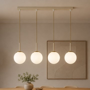 Brilagi - Viseči lestenec MILO 4xE27/60W/230V bež/zlata