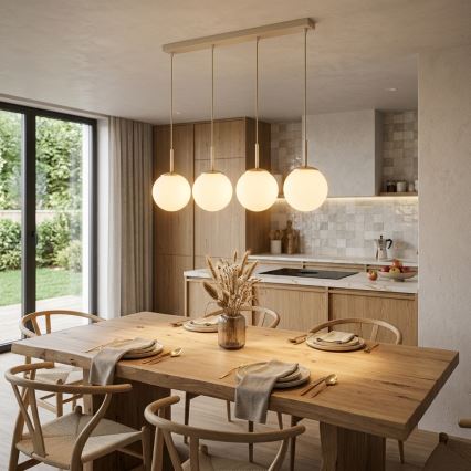 Brilagi - Viseči lestenec MILO 4xE27/60W/230V bež/zlata