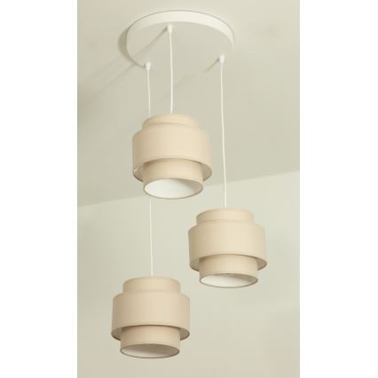 Brilagi - Viseči lestenec na jekleni vrvici RESNA 3xE27/60W/230V Ø 45 cm bež