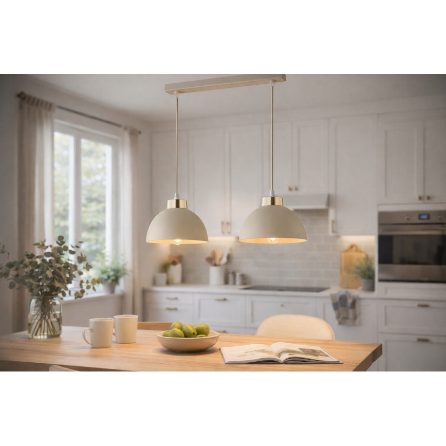 Brilagi - Viseči lestenec na kablu 2xE27/60W/230V bež/zlata