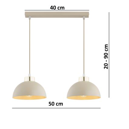 Brilagi - Viseči lestenec na kablu 2xE27/60W/230V bež/zlata