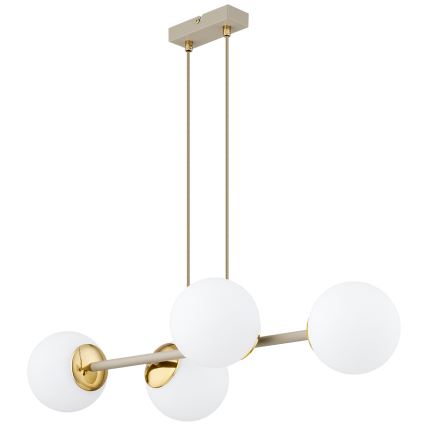 Brilagi - Viseči lestenec na kablu 4xE27/60W/230V bež/zlata