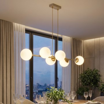 Brilagi - Viseči lestenec na kablu 6xE27/60W/230V bež/zlata