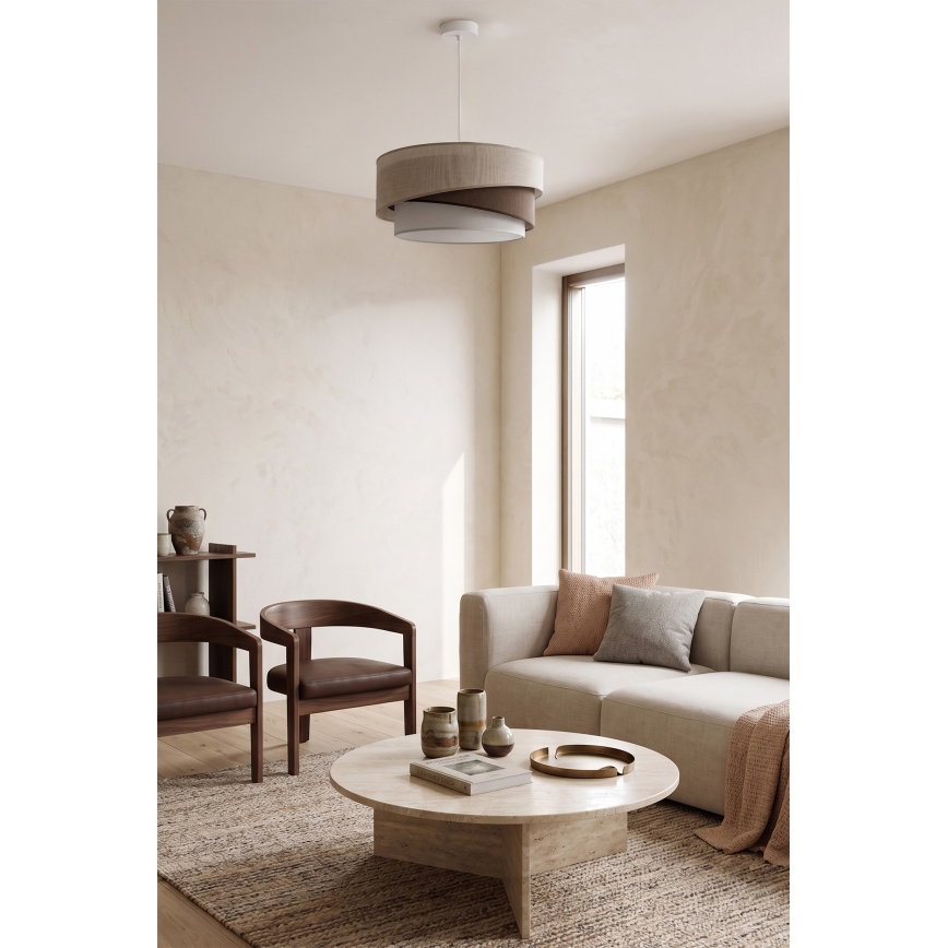 Brilagi - Viseči lestenec na kablu ARROW 1xE27/60W/230V premer 45 cm bež/rjava/bela