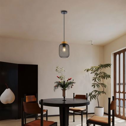 Brilagi - Viseči lestenec na kablu BASKLITE 1xE27/15W/230V les/črna