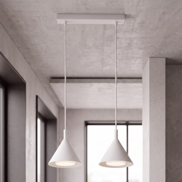 Brilagi - Viseči lestenec na kablu CONE DOUBLE 2xGX53/15W/230V bela