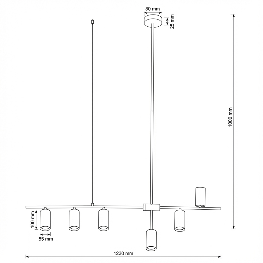 Brilagi - Viseči lestenec na kablu CRANE 6xGU10/30W/230V bež