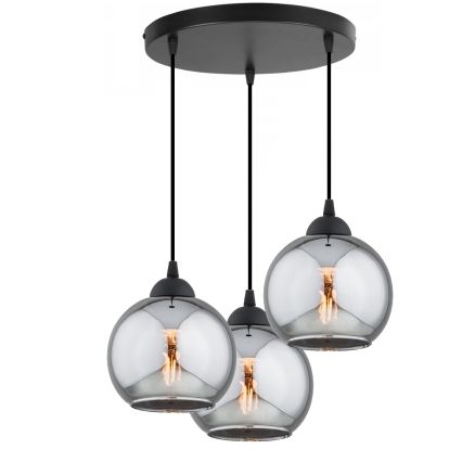 Brilagi - Viseči lestenec na kablu DIOR 3xE27/60W/230V črna/dimna siva